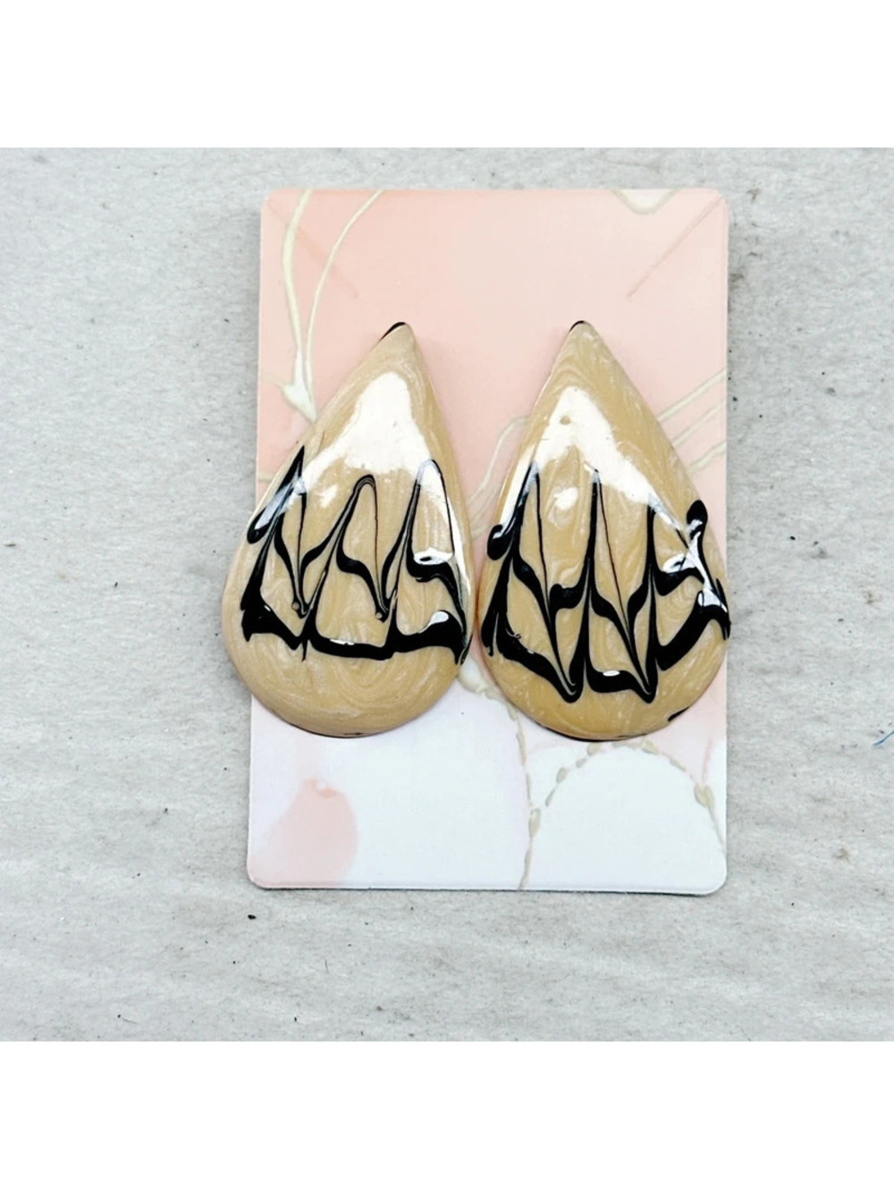 882mc. Goldtone Enamel Earrings Huge